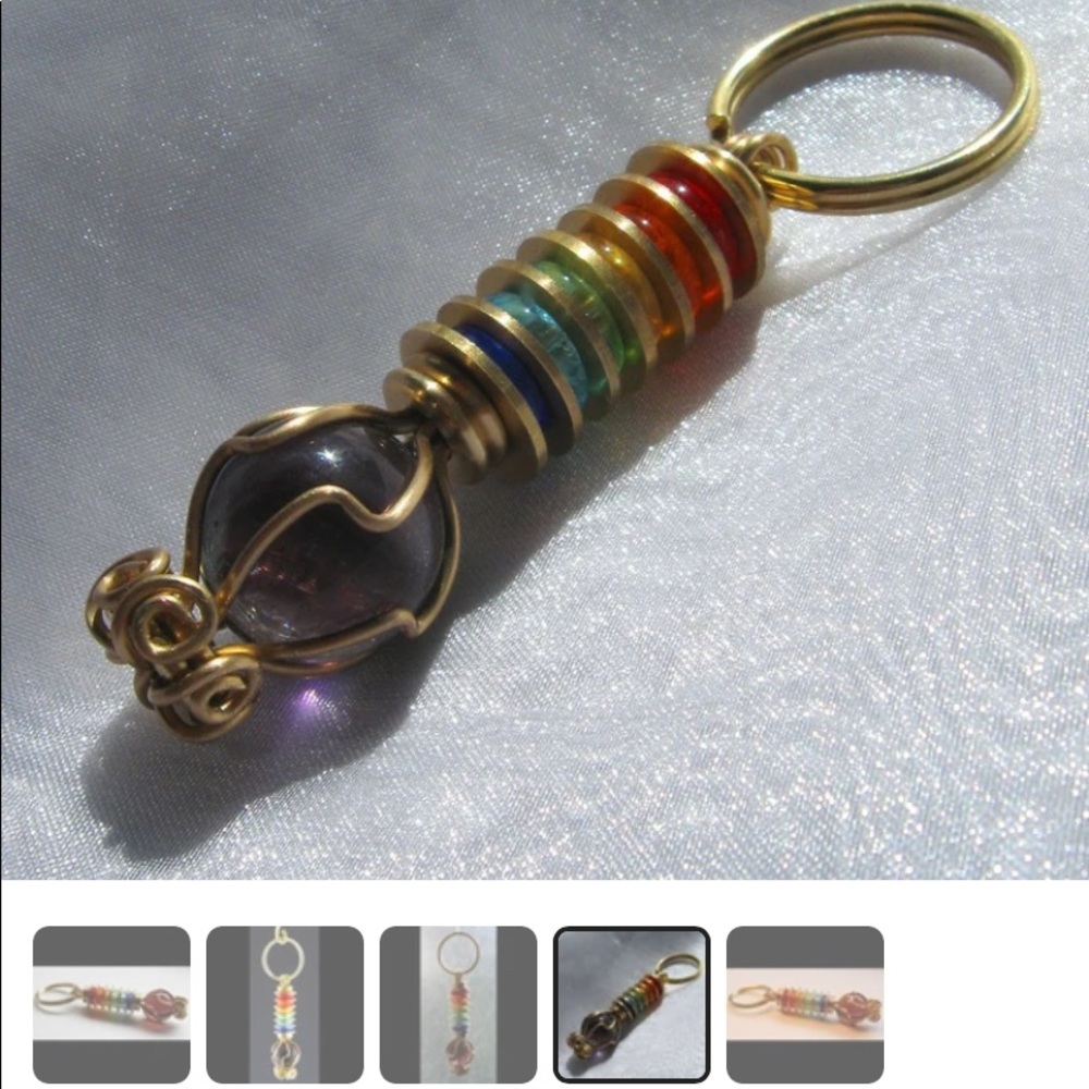 Chakra Rainbow Keychain or Zipper Pull - Picture 2 of 7